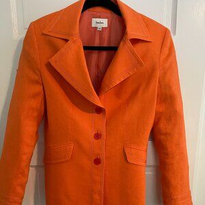 Neiman Marcus Linen Blazer - Size 10 in Orange